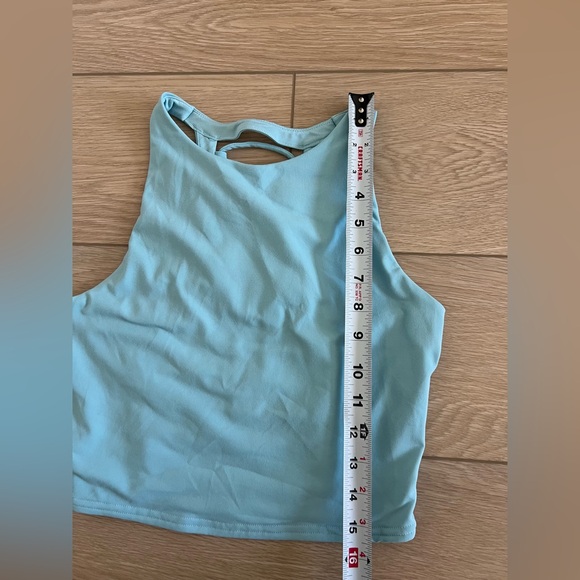 ALO yoga movement cropped sports bra tank top sea glass blue size medium - Picture 6 of 6